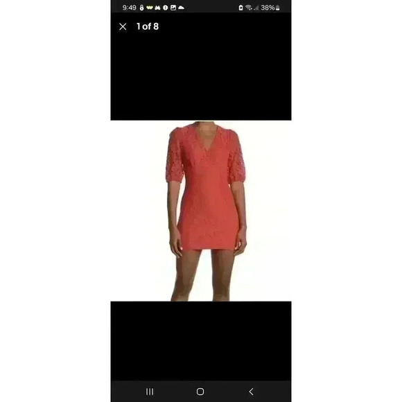 NSR Napean Sea Rd Womens Dress Red Size Small Harlow Lace Mini Melon - Picture 3 of 16